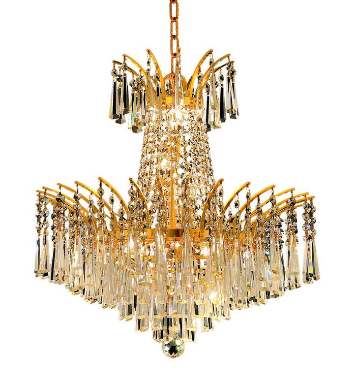 Elegant Victoria 8 Light Gold Pendant Clear Swarovski® Elements Crystal 8032D19G/SS