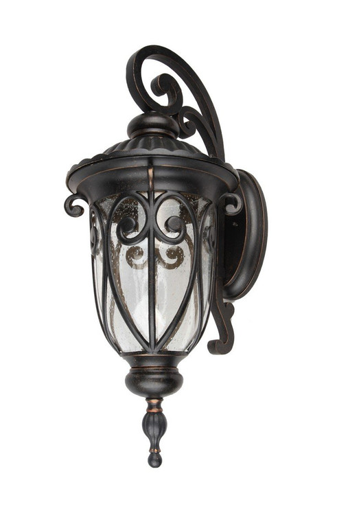 Elegant Led Outdoor Wall Lantern D:11.2 H:28 11W 700Lm 2700K Weather Bronze Finish Clear Seedy Glass Lens LDOD2502