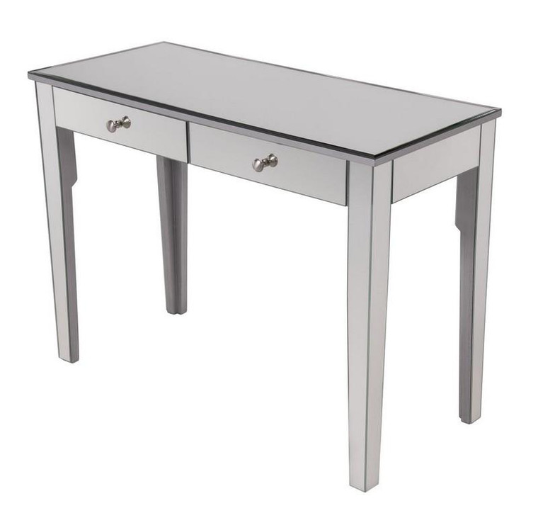 Elegant 2 Drawers Dressing Table 42 In. X 18 In. X 31 In. In Silver Paint MF6-1040S