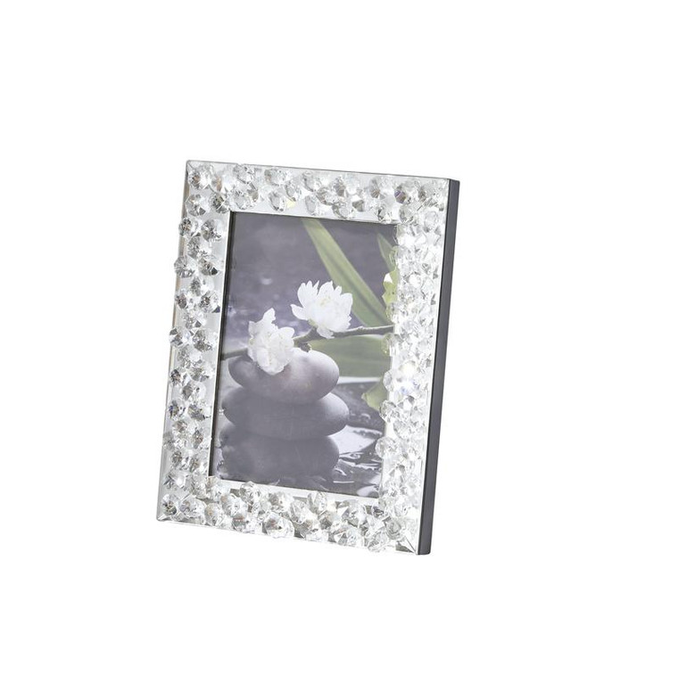 Elegant Sparkle 8 In. Contemporary Crystal Photo Frame In Clear MR9106