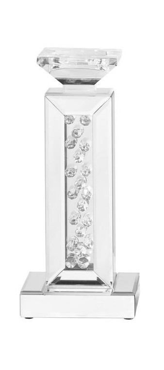 Elegant Sparkle 6 In. Contemporary Crystal Candleholder In Clear MR9111