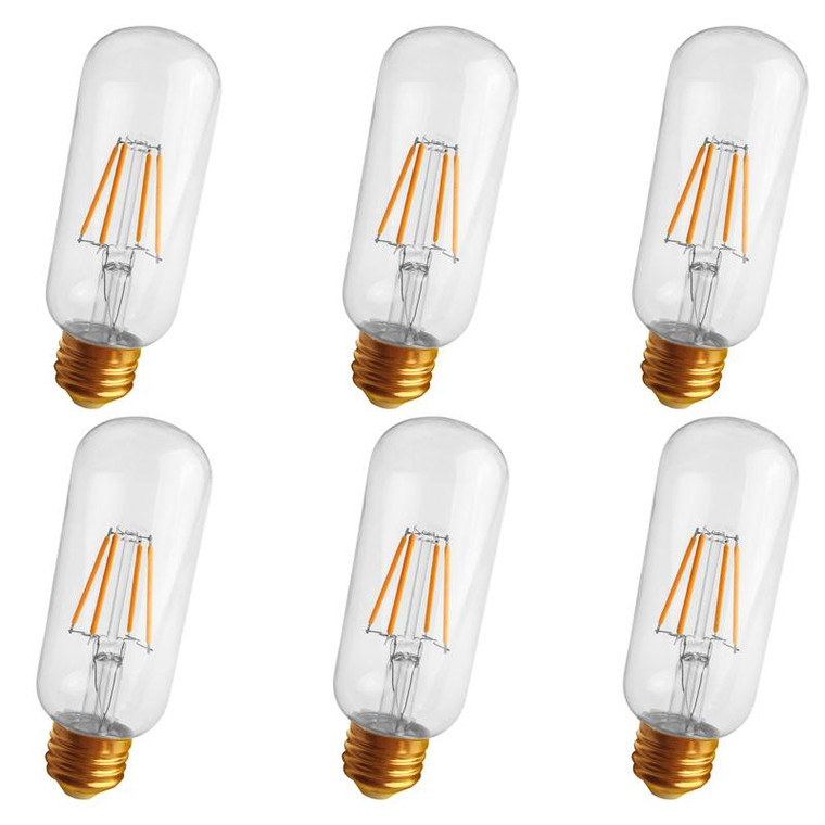 Elegant Led T14 Light Bulb, 2200K, 360°, Cri80, Etl, 3W, 40W Equivalent, 15000Hrs, Lm300, Dimmable, 2 Years Warranty, Input Voltage 120V 6 Pack T14LED101-6PK