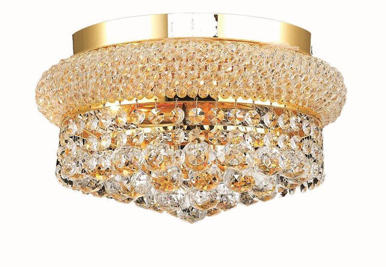 Elegant Primo 4 Light Gold Flush Mount Clear Swarovski® Elements Crystal V1800F12G/SS