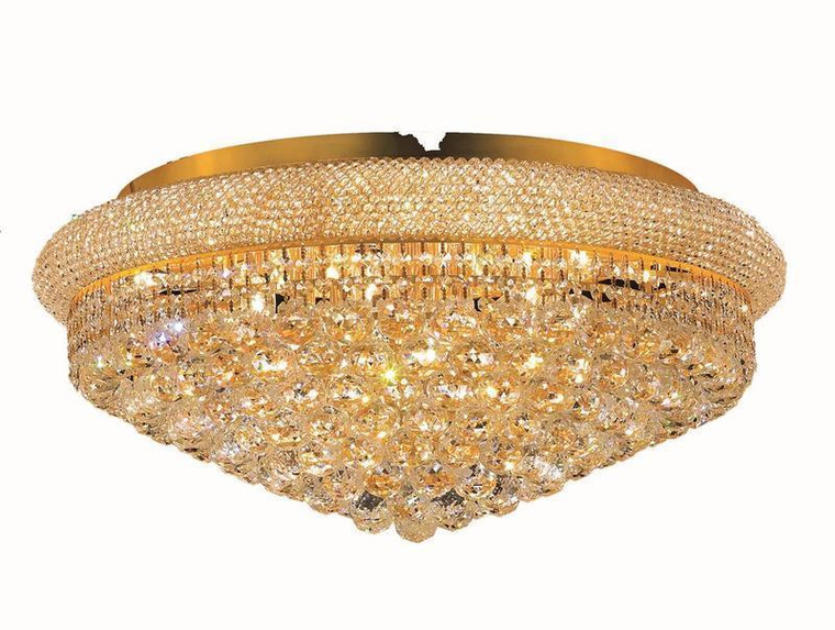 Elegant Primo 15 Light Gold Flush Mount Clear Spectra® Swarovski® Crystal V1800F28G/SA