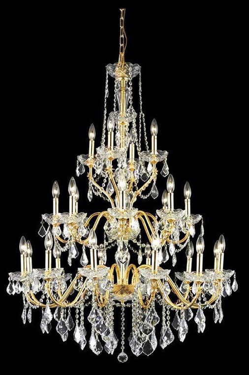 Elegant St. Francis 24 Light Gold Chandelier Clear Royal Cut Crystal V2015G36G/RC