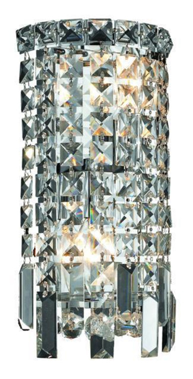 Elegant Maxime 2 Light Chrome Wall Sconce Clear Royal Cut Crystal V2031W6C/RC