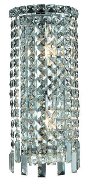 Elegant Maxime 2 Light Chrome Wall Sconce Clear Royal Cut Crystal V2031W8C/RC
