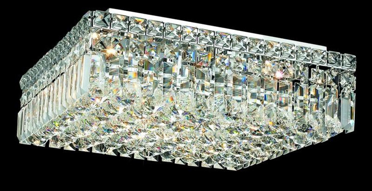 Elegant Maxime 6 Light Chrome Flush Mount Clear Swarovski® Elements Crystal V2032F16C/SS