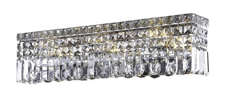 Elegant Maxime 6 Light Chrome Wall Sconce Golden Teak (Smoky) Swarovski® Elements Crystal V2032W26C-GT/SS