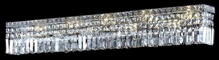 Elegant Maxime 10 Light Chrome Wall Sconce Golden Teak (Smoky) Swarovski® Elements Crystal V2032W44C-GT/SS
