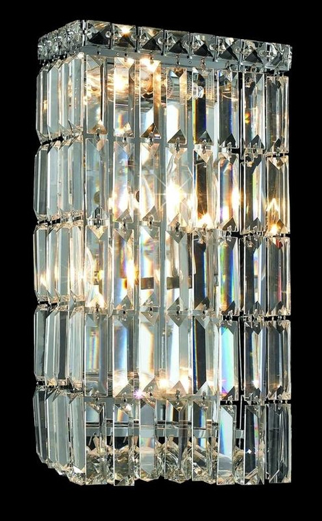 Elegant Maxime 4 Light Chrome Wall Sconce Clear Swarovski® Elements Crystal V2032W8C/SS