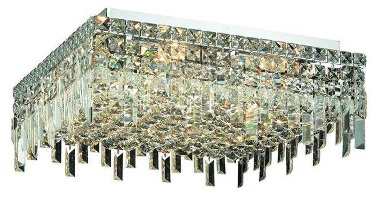 Elegant Maxime 12 Light Chrome Flush Mount Clear Swarovski® Elements Crystal V2033F20C/SS