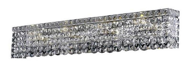 Elegant Maxime 8 Light Chrome Wall Sconce Silver Shade (Grey) Swarovski® Elements Crystal V2033W36C-SS/SS