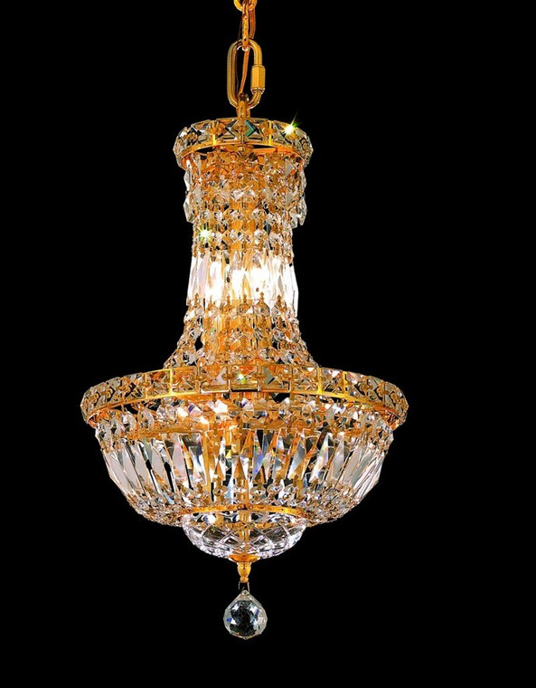 Elegant Tranquil 6 Light Gold Pendant Clear Swarovski® Elements Crystal V2528D12G/SS