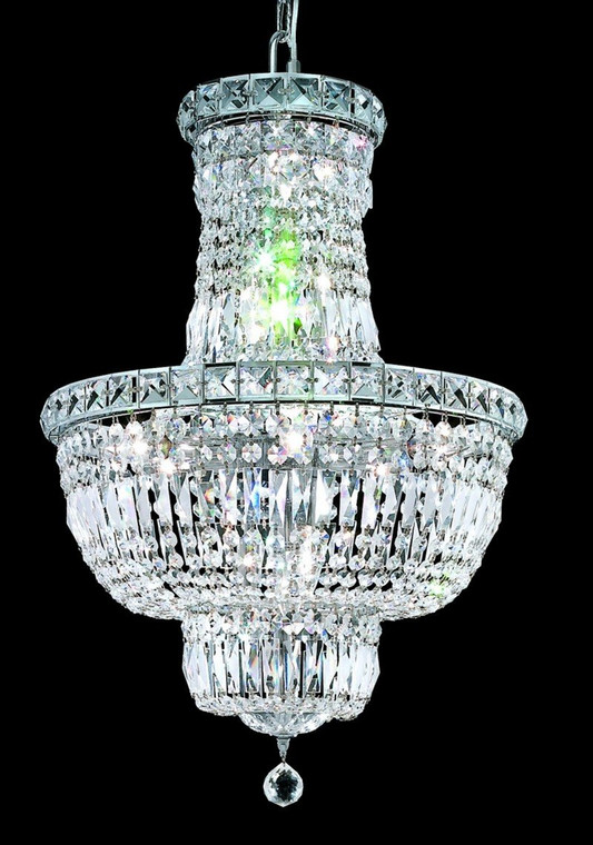 Elegant Tranquil 12 Light Chrome Pendant Clear Swarovski® Elements Crystal V2528D18C/SS