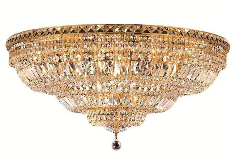 Elegant Tranquil 21 Light Gold Flush Mount Clear Spectra® Swarovski® Crystal V2528F36G/SA