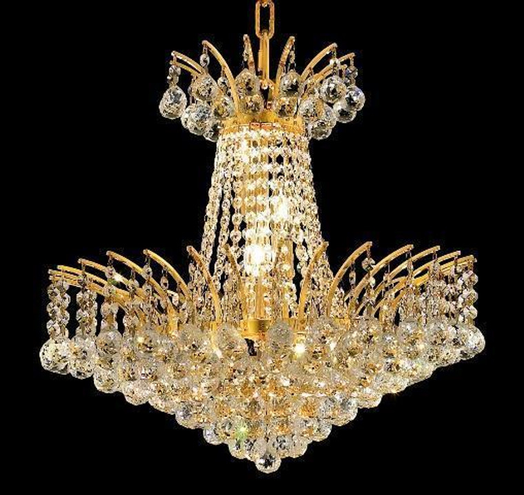 Elegant Victoria 8 Light Gold Pendant Clear Swarovski® Elements Crystal V8031D19G/SS