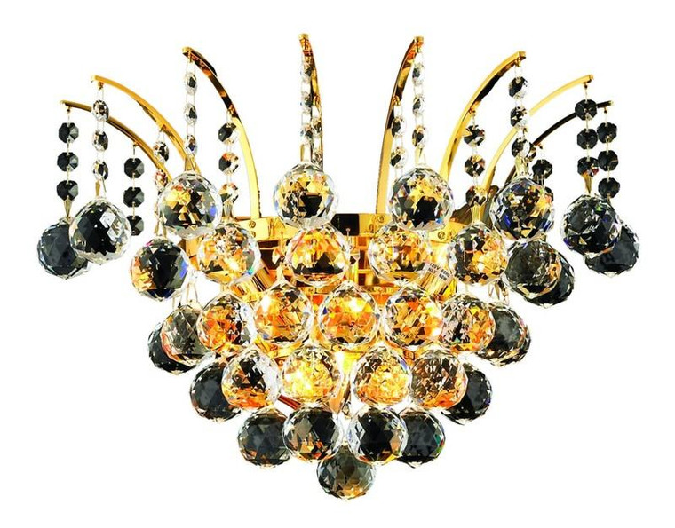 Elegant Victoria 3 Light Gold Wall Sconce Clear Swarovski® Elements Crystal V8031W16G/SS
