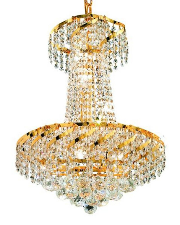 Elegant Belenus 6 Light Gold Pendant Clear Swarovski® Elements Crystal VECA1D18G/SS