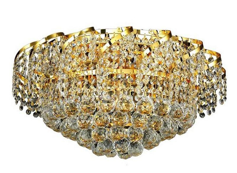 Elegant Belenus 8 Light Gold Flush Mount Clear Swarovski® Elements Crystal VECA1F20G/SS