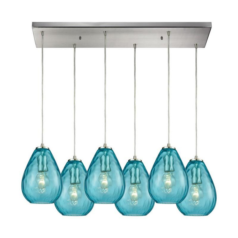 Elk Lagoon 6 Light Rectangle Fixture In Satin Nickel 10770/6RC