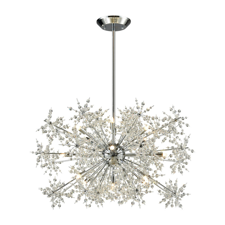 Elk Snowburst 15 Light Chandelier In Polished Chrome 11895/15