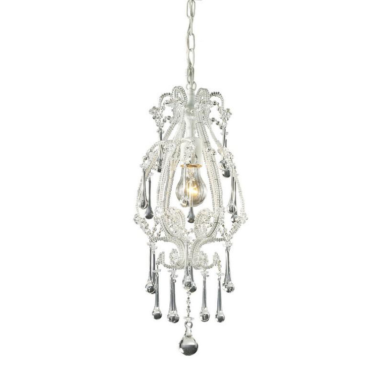 Elk Opulence 1 Light Pendant In Antique White And Clear Crystal 12003/1CL