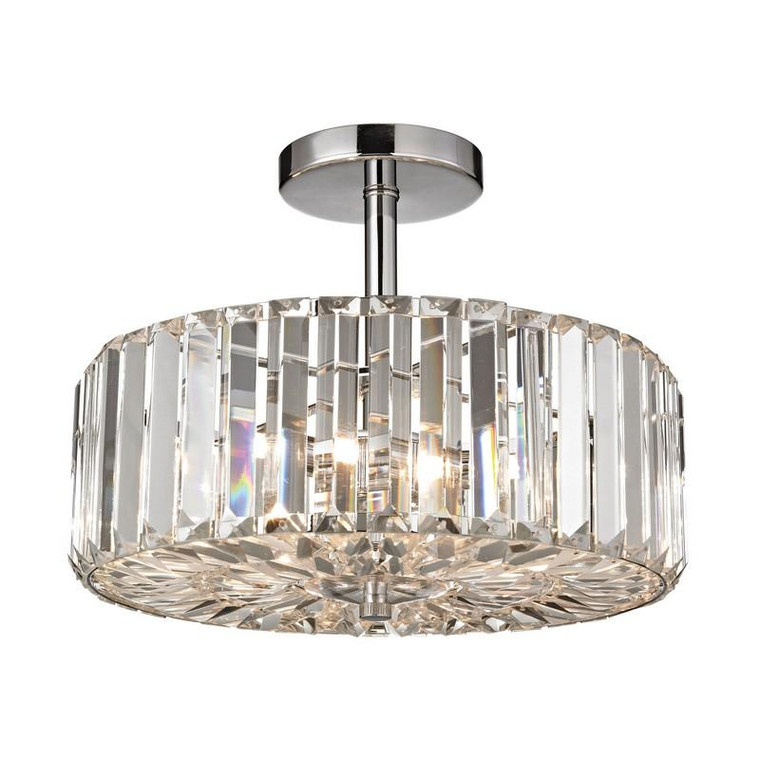 Elk Clearview 3 Light Semi Flush In Polished Chrome 46185/3