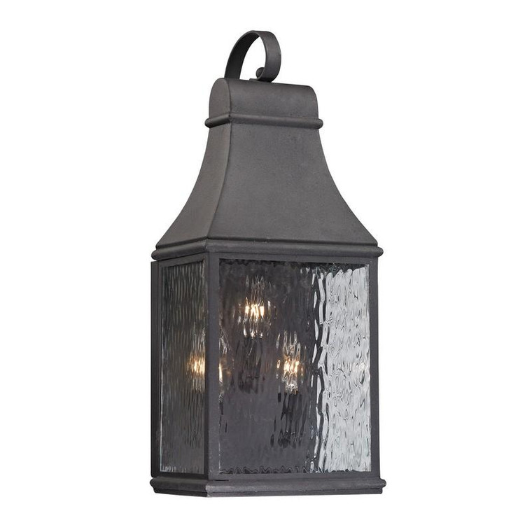Elk Forged Jefferson 3 Light Outdoor Sconce In Charcoal 47072/3