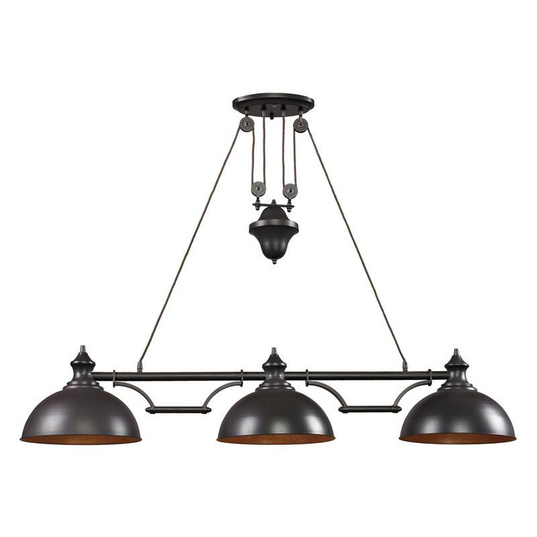 Elk Farmhouse 3 Light Billiard In Oiled Bronze 65151-3 Lighting