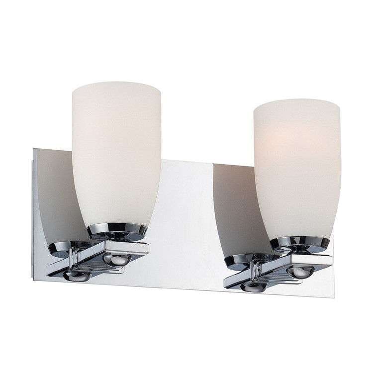 Elk Sphere 2 Light Vanity In Chrome & White Opal Glass BV1522-10-15