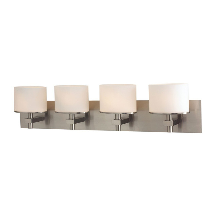 Elk Ombra 4 Light Vanity In Satin Nickel And White Opal Glass BV514-10-16P