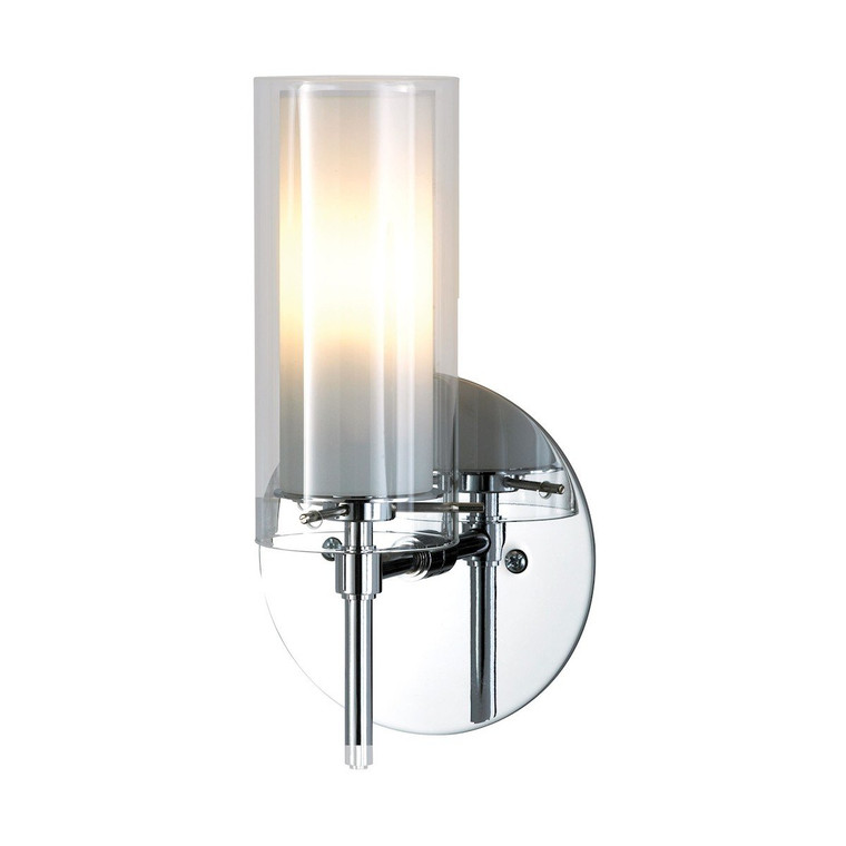 Elk Tubolaire 1 Light Sconce In Chrome With Clear Outer Glass BV671-90-15
