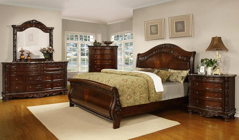 Fairfax Walnut Complete Queen Sleigh Bed 6535-Q-SLEIGH-Bed