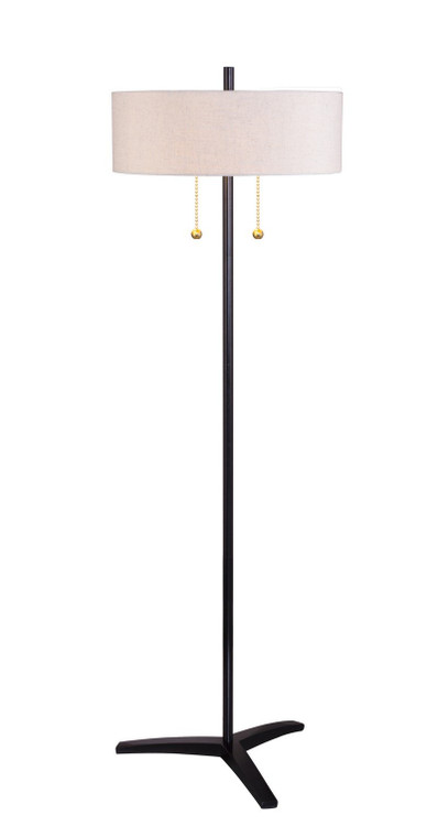 1363BLK Fangio 58 Inch Poly & Metal Floor Lamp With Black Gloss Finish