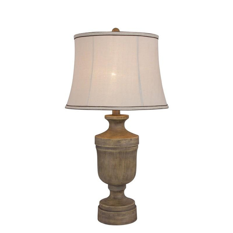 6204 Fangio 30 Inch Resin Table Lamp In Wood Finish