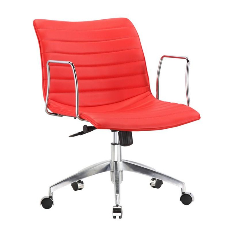 Comfy Mid Back Adjustable Office Chair - Red FMI10224 by Fine Mod