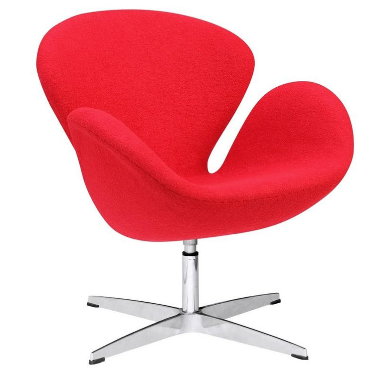 Red Fabric Swan Chair FMI1140 by Fine Mod Imports