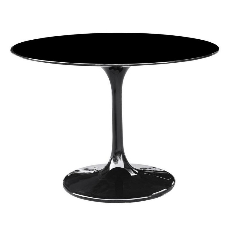 30" Black Fiberglass Tulip Lippa Dining Table FMI1149 by Fine Mod