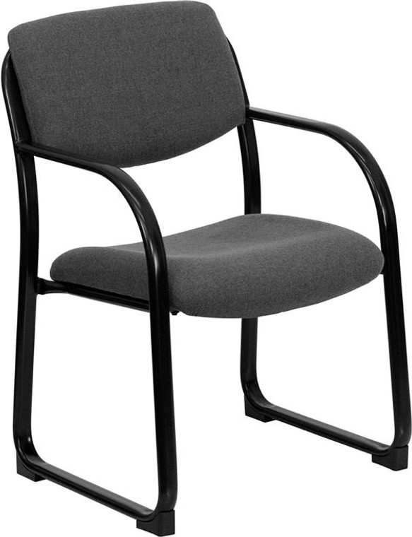 Flash Gray Fabric Executive Side Chair With Sled Base BT-508-GY-GG