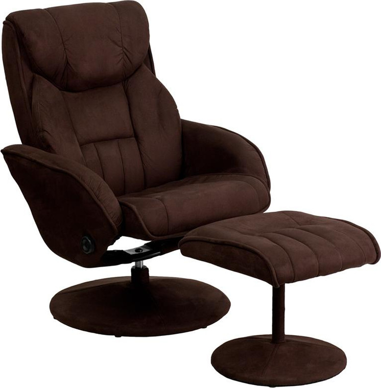Recliner & Ottoman w/Circular Wrapped Base BT-7895-MIC-PINPOINT-GG
