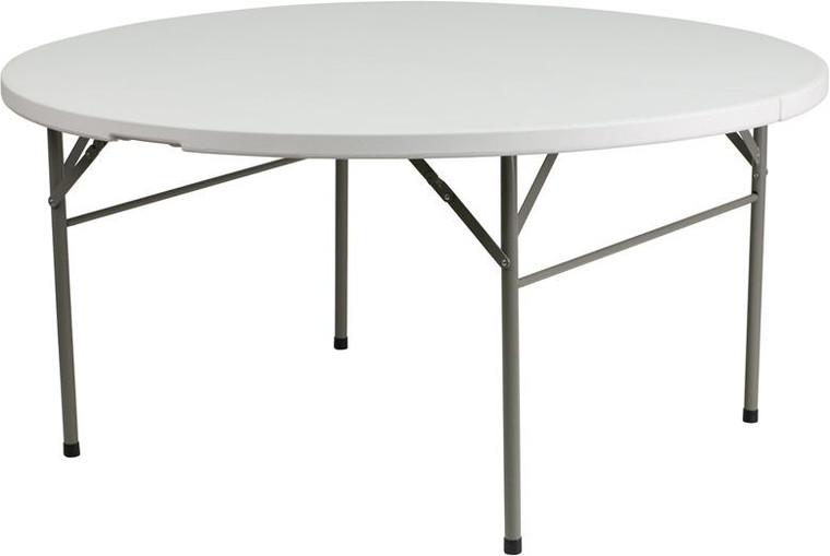 60'' Round Bi-Fold Granite White Plastic Folding Table DAD-154Z-GG