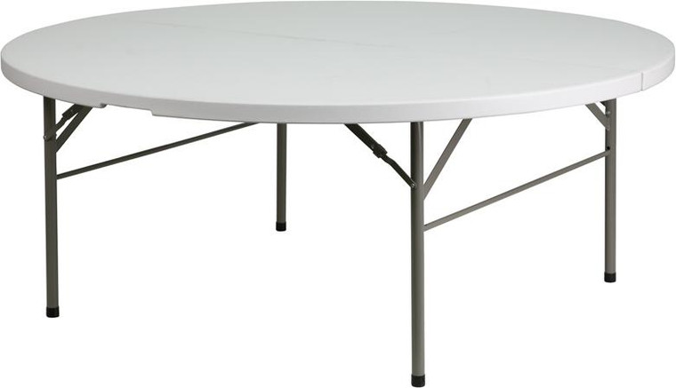 72'' Round Bi-Fold Granite White Plastic Folding Table DAD-183RZ-GG