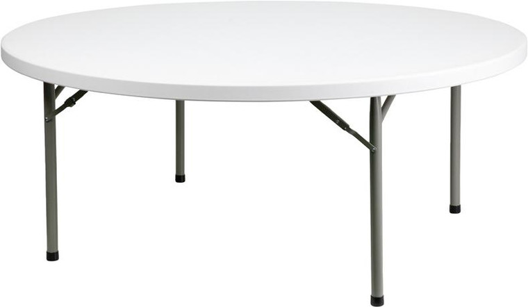 72'' Round Granite White Plastic Folding Table DAD-YCZ-180R-GW-GG
