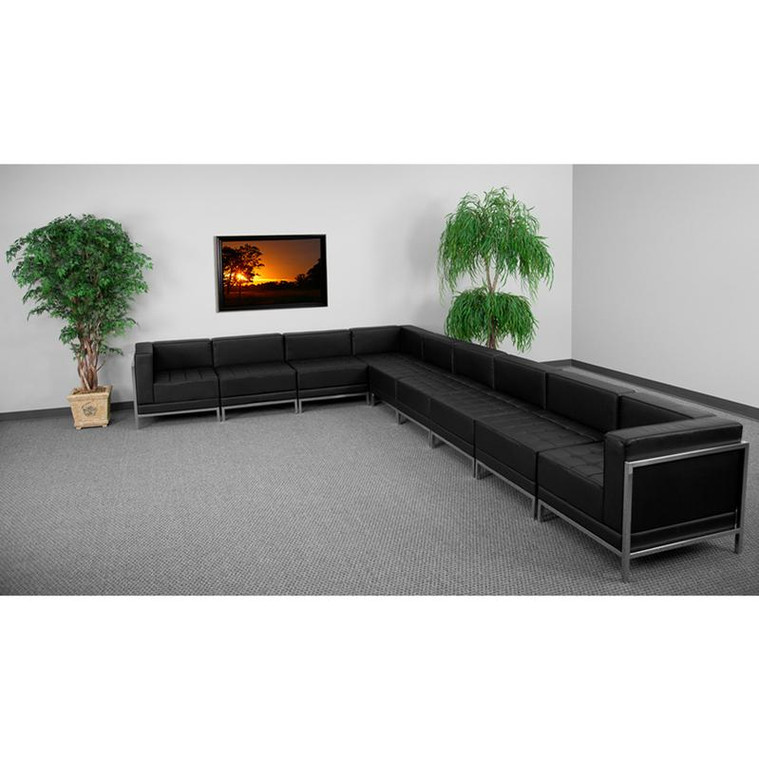 Hercules Black Leather Sectional 9 Pc. ZB-IMAG-SECT-SET3-GG