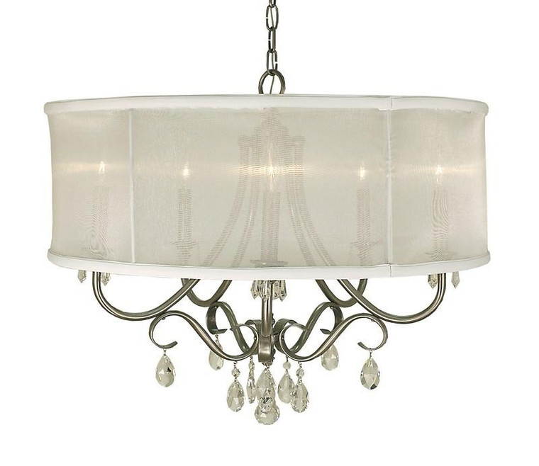 Framburg 5-Light Brushed Nickel Liebestraum Dining Chandelier 1236