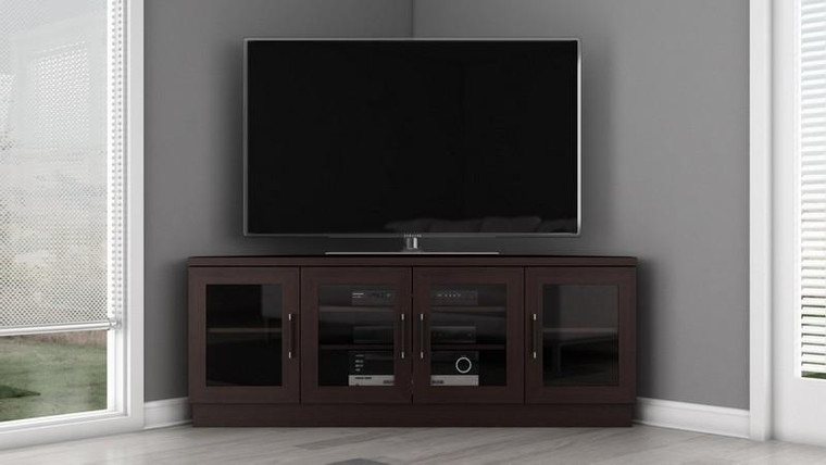 Furnitech Wenge 60" Contemporary Corner Tv Stand FT60CCCW