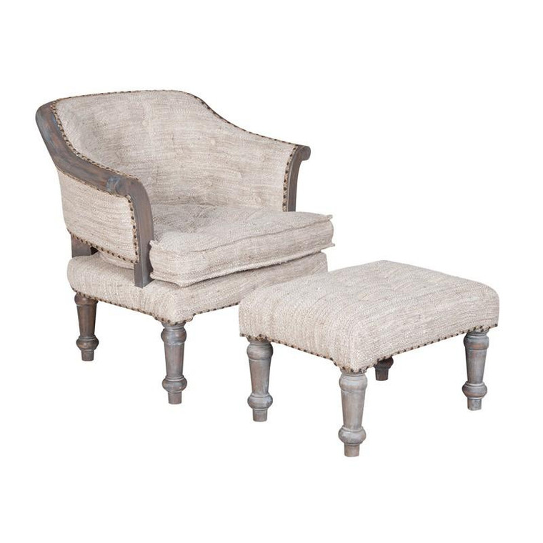 Guild Master Wing Chair And Ottoman 653515S