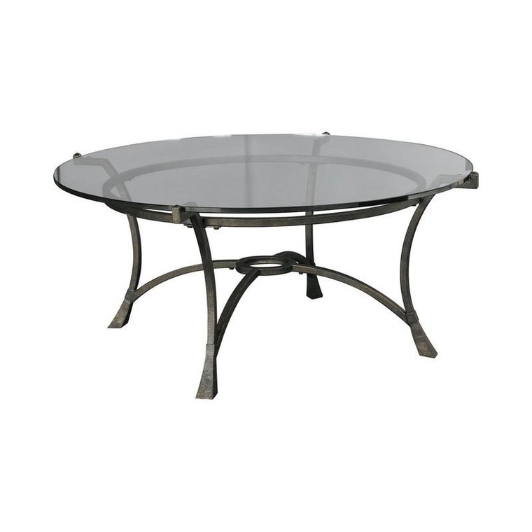 Hammary Iron Round Cocktail Table With Glass Top T30026-T3002605-00R