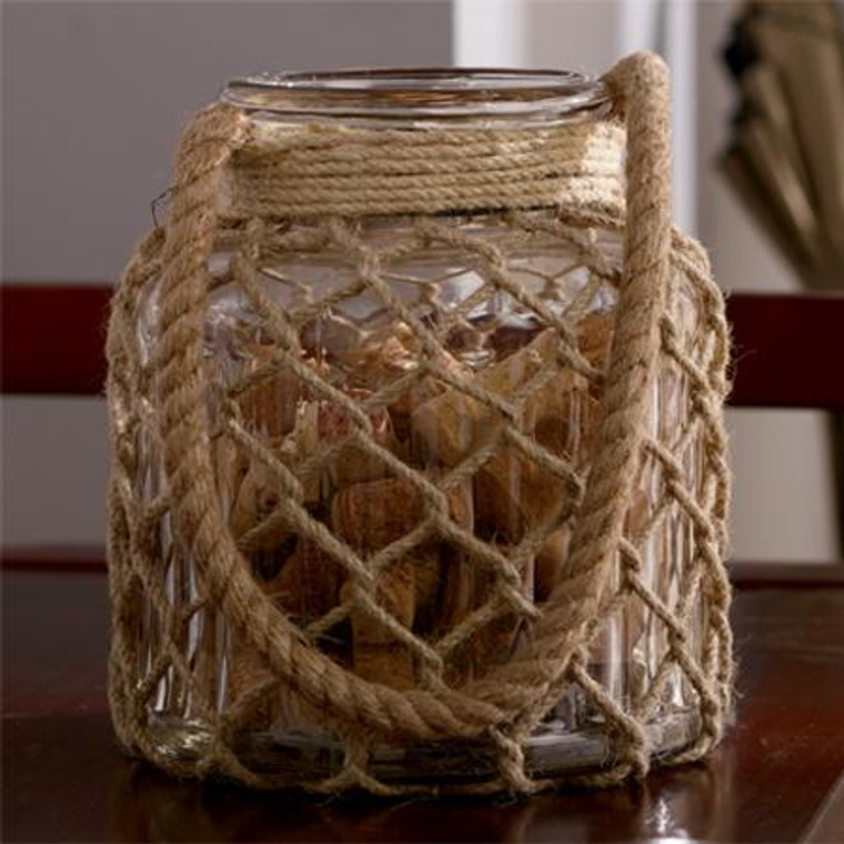 Woven Jute Glass Jar, Pack Of 2 13616 By India Handicrafts